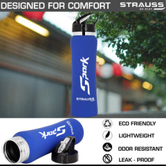 STRAUSS Spark Stainless Steel Water Bottle, Rubber Finish | Sipper Bottle | Gym Bottle