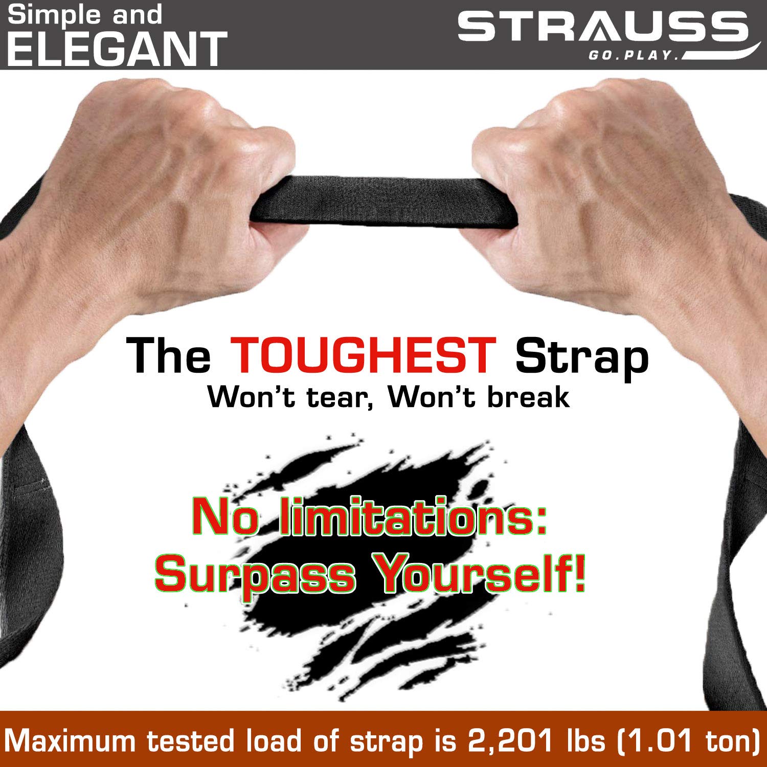 Strauss Yoga Mat Strap (Black)