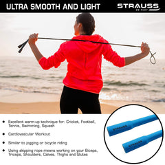 Strauss Skipping Rope, (Blue) With Face Protection Mask, Non Vent, Medium, (Red)