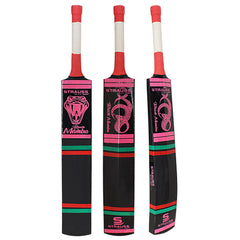 Strauss Cricket Bat | Model: Black Mamba | Lightweight Tennis Cricket Bat | Size: LH | Kashmir Willow, Black