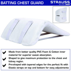 Strauss Super Lite Chest Guard for Enhanced Protection|Lightweight Body Armor for Cricket | Impact-Resistant Padded Shield with Adjustable Straps| Breathable, Comfortable Body Armour for Men and Women