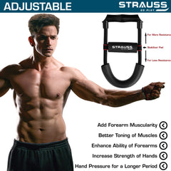 Strauss Adjustable Wrist/Forearm Strengthener, (Black)