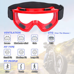 STRAUSS Offroad Motorcycle/Bike Goggle, (Red)