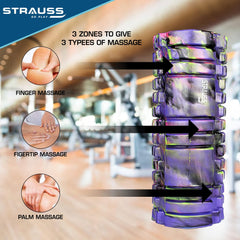 Strauss Deep Tissue Massage Foam Roller, 33 cm, (Purple)