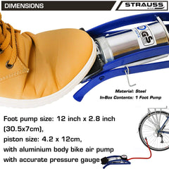Strauss Steel Foot Pump (Red)