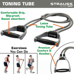 Strauss Double Toning Tube, (Grey) with Hand Grip