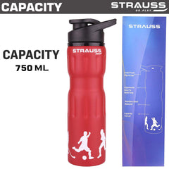 Strauss Stainless Steel Water Bottle, 750ml (Red) Pack of 1