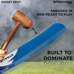 Strauss Scoop Tennis Cricket Bat | Edition: Knockout | Full Size | Kashmir Willow | Color: Blue | Lightweight | Tennis Ball Cricket Bat