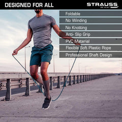 Strauss Skipping Rope | Skipping Rope for Women, Men & Kids | Fitness Exercise Equipment | Jumping Rope for Gym, Exercise, Training, Workout & Weight Loss|, (Orange)