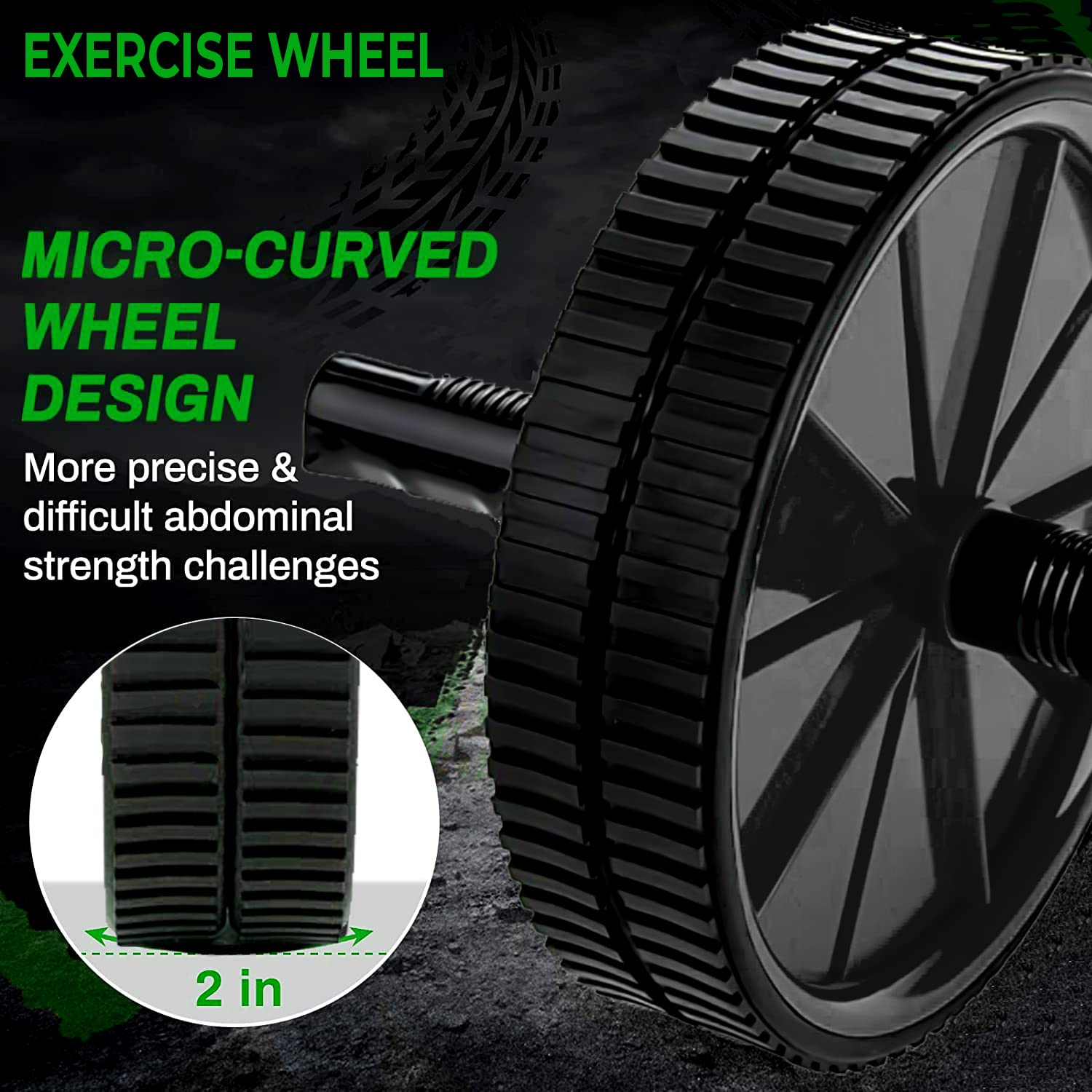 Strauss Double Wheel Ab & Exercise Roller | Anti-Skid Wheel Base, Non-Slip PVC Handles | Ideal for Home, Gym workout for Abs, Tummy, (Black)