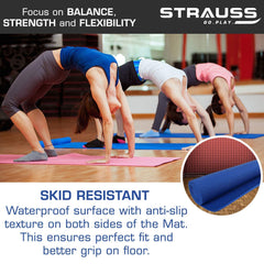 Anti Skid Solid PVC Yoga Mat With Carry Bag|Exercise Mat for Home,Gym(Pack of 2)