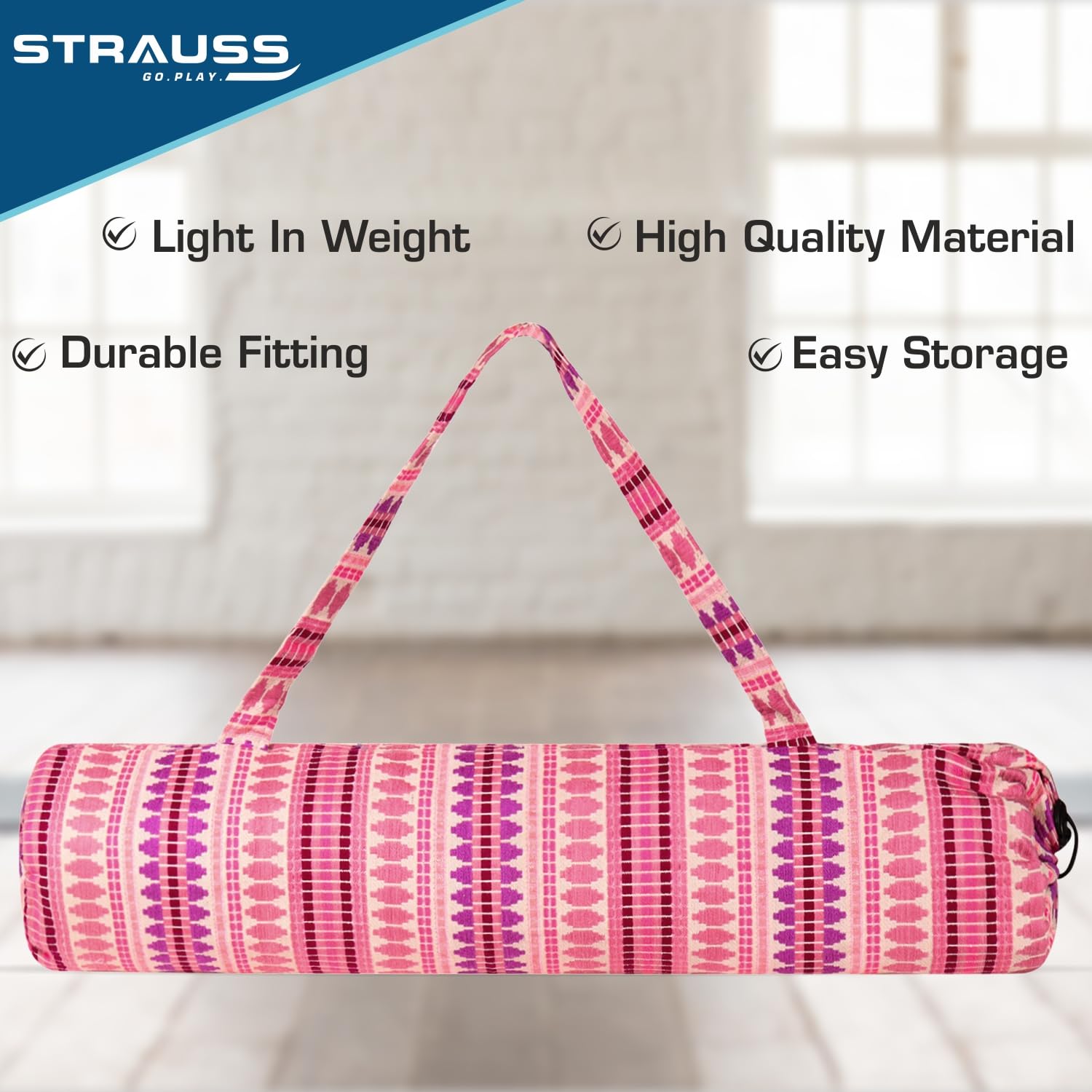 STRAUSS Jacquard Yoga Mat Bag, for Both Men and Women