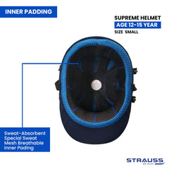 Strauss Supreme Cricket Helmet with Detachable Steel Grill |Size-Small, Age Group (12-15 Years)