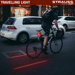 Strauss Bicycle LED Headlight with Horn and Bicycle Solar Tail Light