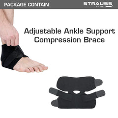 STRAUSS Ankle Support Brace, (pair), (black)