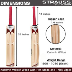 Strauss Supreme Scoop Tennis Cricket Bat,Plain, (Wooden Handle)