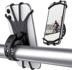 STRAUSS Waterproof Mobile Holder for Bikes | Anti Shake and Stable | Adjustable and 360° Rotation | Bicycle and Bike Accessories for Any Smartphone | Can Be Used for GPS and Navigation | Hold Devices Between 5.5 and 7 inches,(Black)