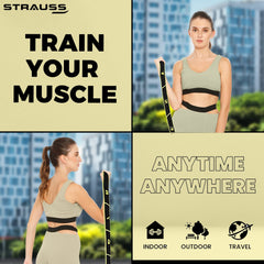 Strauss Multi 8 Loop Yoga Strap & Stretching Belt | Ideal for Yoga, Pilates, Therapy, Dance, Gymnastics, Ballet & Flexibility | Nylon & Cotton Skin Friendly Material