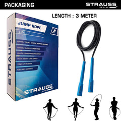 Strauss Skipping Rope, (Blue) With Face Protection Mask, Non Vent, Medium, (Red)