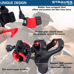 STRAUSS Cycle Mobile Phone Holder with Mount Bracket, (Black)