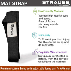 Strauss  Yoga Mat, 6 mm, (Purple) and Anti-Slip Yoga Towel (Purple)