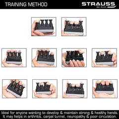 Strauss Adjustable Finger Hand Grip, (Black)