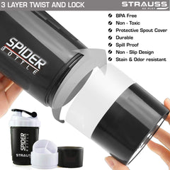 STRAUSS Spider Shaker Bottle 500 ml, (White)