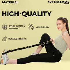 Strauss Multi 8 Loop Yoga Strap & Stretching Belt | Ideal for Yoga, Pilates, Therapy, Dance, Gymnastics, Ballet & Flexibility | Nylon & Cotton Skin Friendly Material