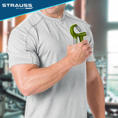 Strauss Adjustable Hand Grip| Adjustable Resistance (10KG - 40KG) | Hand Gripper for Home & Gym Workouts | Perfect for Finger & Forearm Hand Exercises & Strength Building for Men & Women (Black/Green)