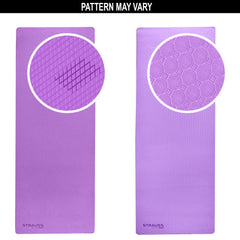 Strauss Anti Skid EVA Yoga Mat with Carry Bag, 8mm, (Purple)