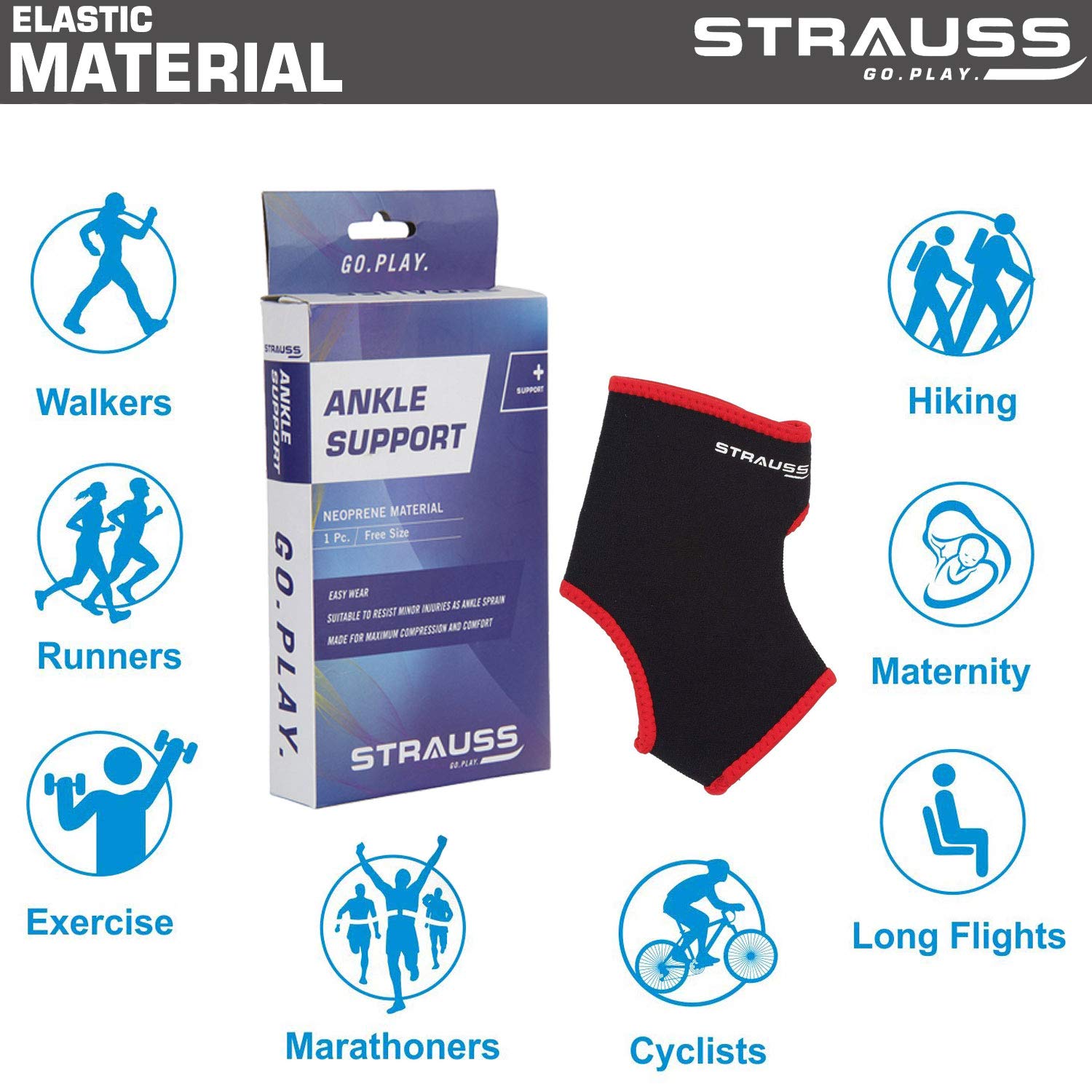 Strauss Ankle Support, Large for Ankle Injury Pain Relief Ankle Brace for Women and Men, Ankle Brace (Large)