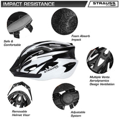 Strauss Cycling Helmet (Black/White)