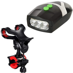 Strauss Cycle Mobile Phone Holder with Mount Bracket (Black) and Bicycle LED Headlight with Horn