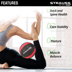 STRAUSS Medicine, Weight Training Ball, 3 Kg, (Red)