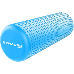 Strauss Yoga Foam Roller | Ideal For Exercise, Muscle Recovery, Physiotherapy, Pain Relief & Myofascial | Deep Tissue Massage Roller 45 Cm, (Sky Blue)