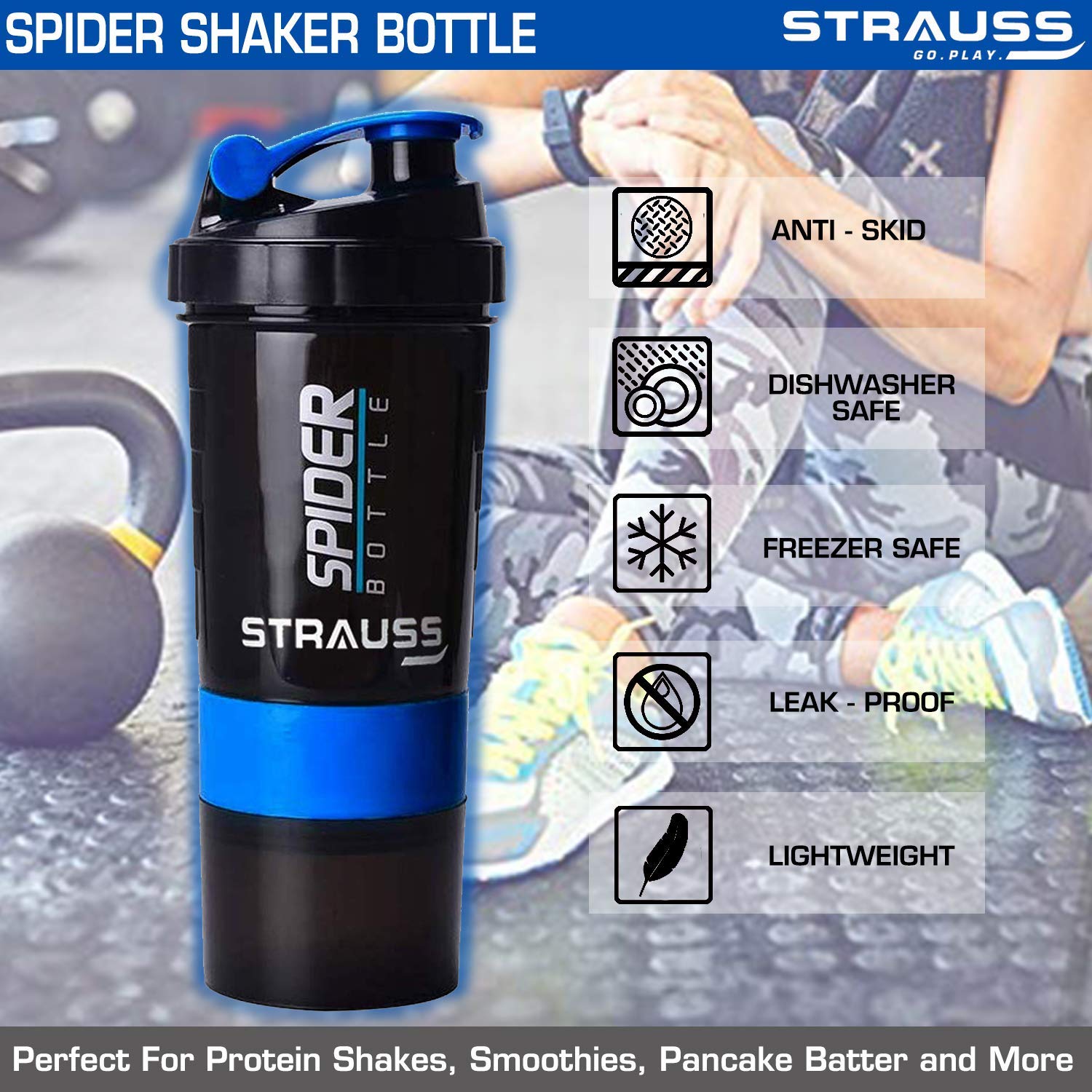  Spider Bottle Protein Shaker Bottle 500ml with Extra