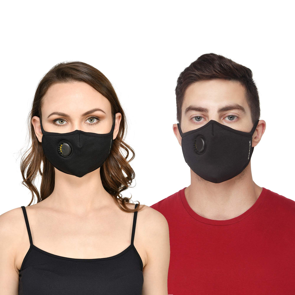 STRAUSS Unisex Anti-Bacterial Protection Mask, Black Vent, Large, (Black)