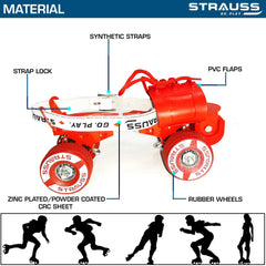 Strauss Senior Roller Skates, (Red)