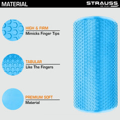 Strauss Yoga Foam Roller, 30 cm, (Sky Blue)