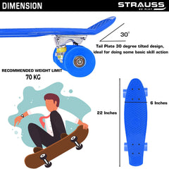 Strauss Cruiser Penny Board, (Blue)