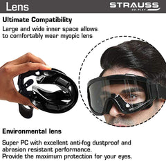 STRAUSS Adjustable Offroad Motorbike | ATV/Dirt Bike Transparent Goggle (Pack of 2)