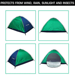 STRAUSS Portable Camping Tent | 5-10 Minutes Easy Setup | Waterproof and Windproof Tent for Camping | Superior Air Ventilation| Ideal for 6 Persons,(Multicolor)