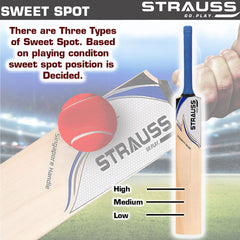 Strauss Scoop Tennis Cricket Bat | Edition: Blaster | Full Size | Kashmir Willow | Plain | Lightweight | Tennis Ball Cricket Bat