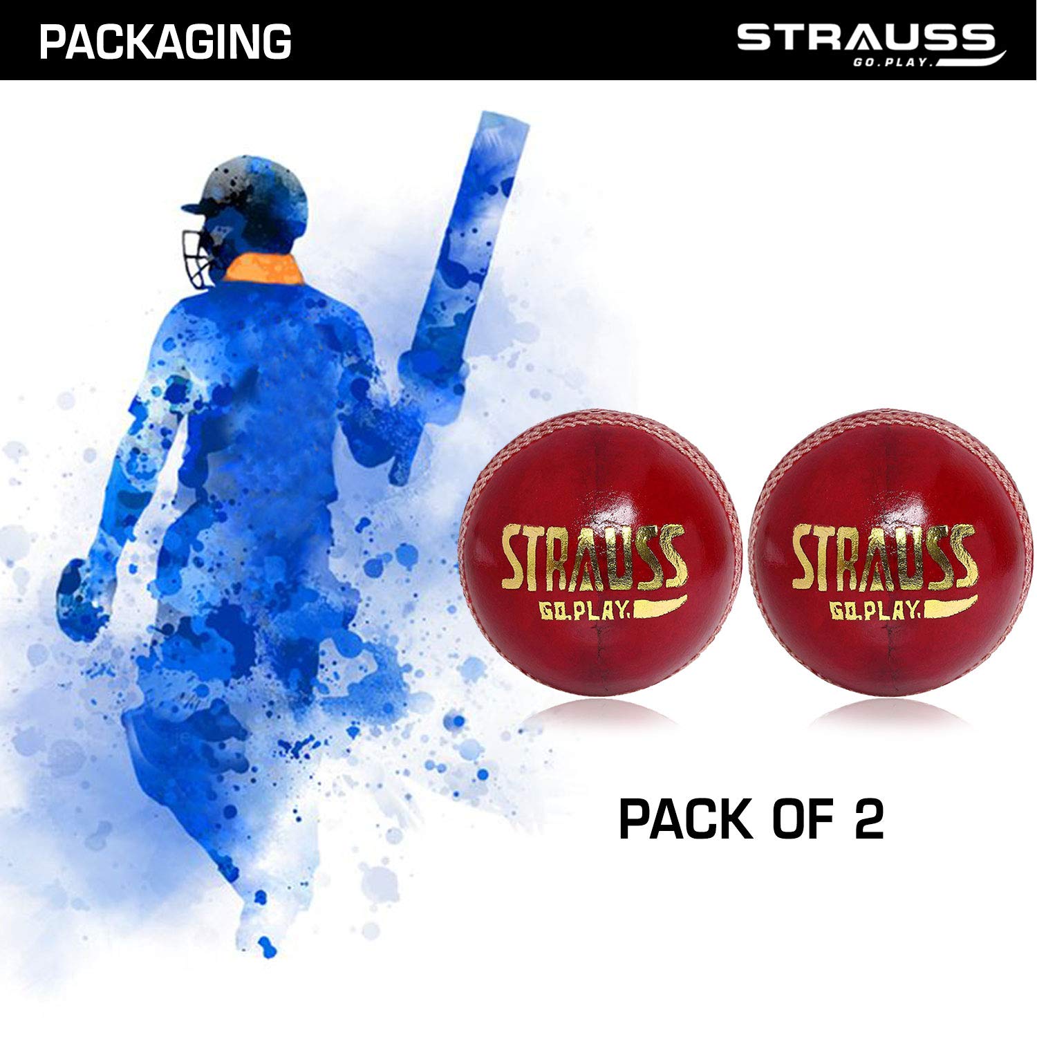 STRAUSS Cricket Leather Ball, 4 Piece, (Pack of 2)