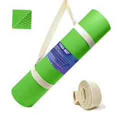 Strauss Anti Skid EVA Yoga Mat with Carry Strap, 6mm, (Green)