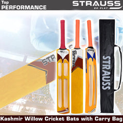 Strauss Supreme Scoop Tennis Cricket Bat, Full Duco, Yellow, (Wooden Handle)