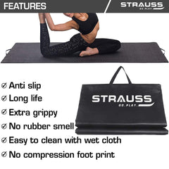Strauss Yoga Mat Rolling, 10 mm (Grey)