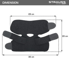 STRAUSS Adjustable Ankle Support Compression Brace, Free Size, (Black)