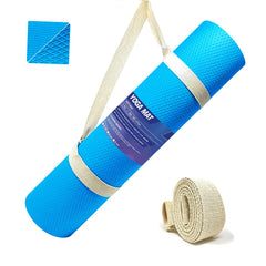 Strauss Anti Skid EVA Yoga Mat with Carry Strap, 6mm, (Sky Blue)