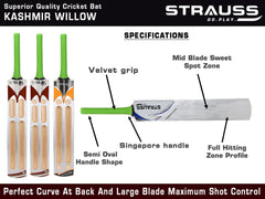 Strauss Blaster Scoop Tennis Cricket Bat,Full Duco, Silver, (Singapur Handle)